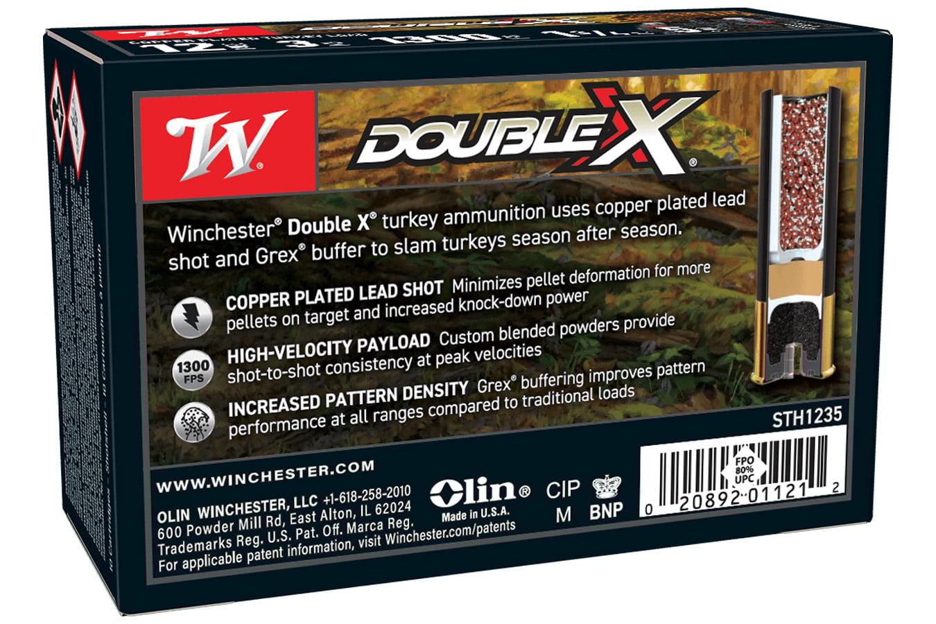Winchester 12 Gauge 3 in 1 3/4 oz 5 Shot Double X Turkey 10/Box